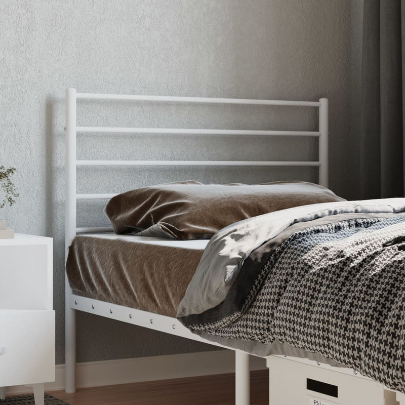 vidaXL Metal Headboard White 107 cm King Single