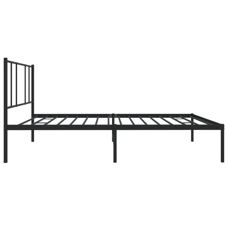 vidaXL Metal Bed Frame without Mattress with Headboard Black 107x203 cm King Single