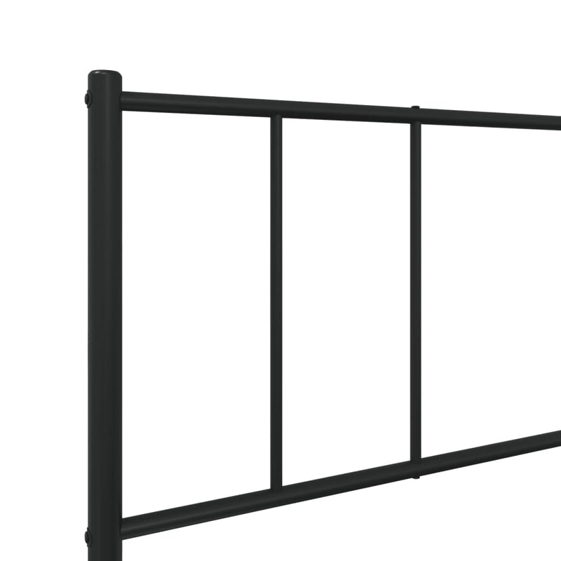 vidaXL Metal Bed Frame without Mattress with Headboard Black 107x203 cm King Single
