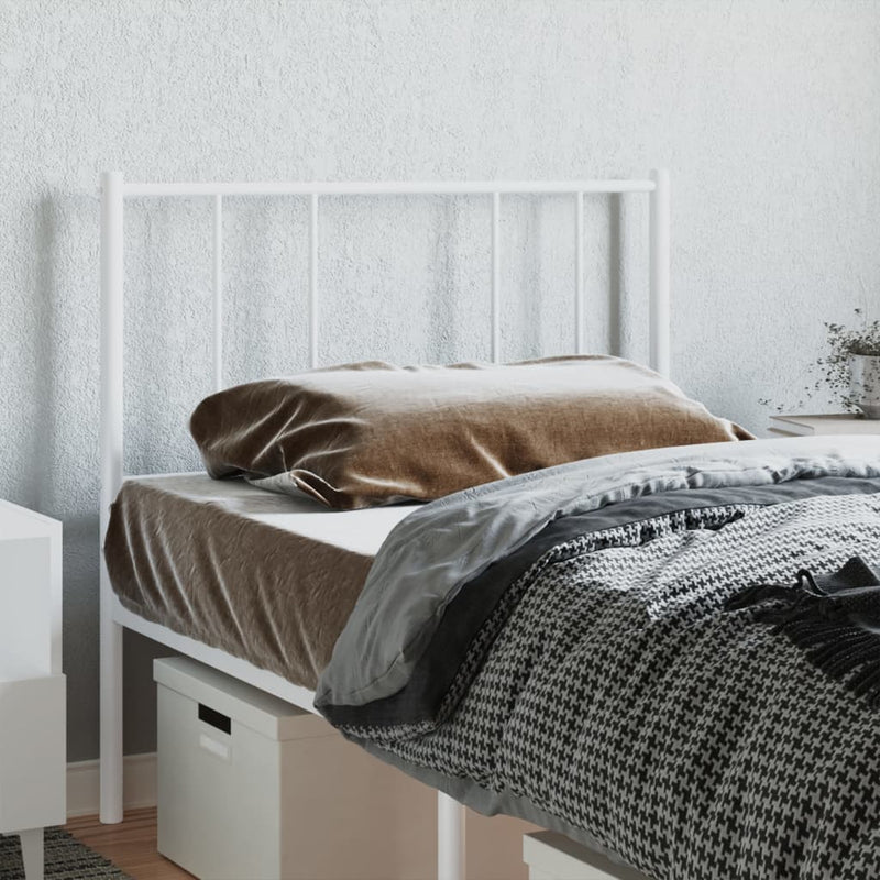 vidaXL Metal Headboard White 107 cm King Single