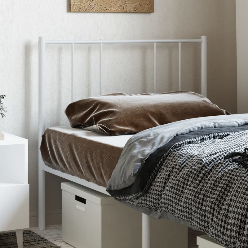 vidaXL Metal Headboard White 107 cm King Single