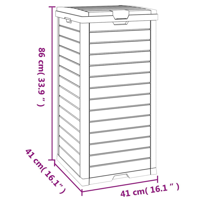vidaXL Outdoor Garbage Bin Black 41x41x86 cm Polypropylene