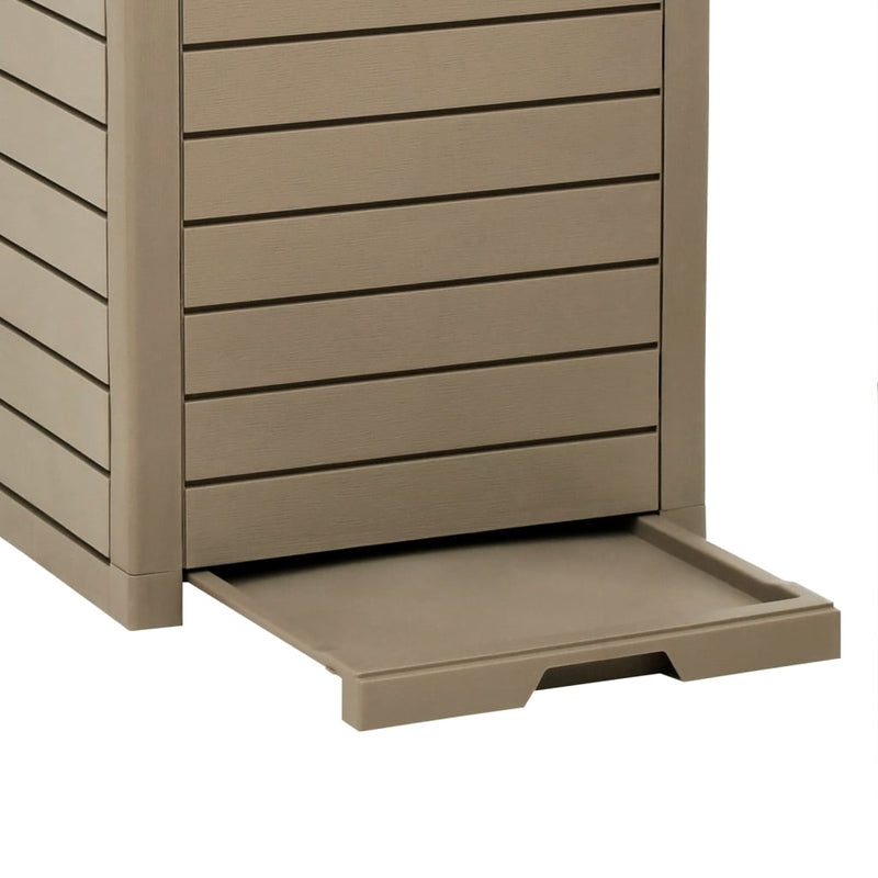 vidaXL Outdoor Garbage Bin Light Brown 41x41x86 cm Polypropylene