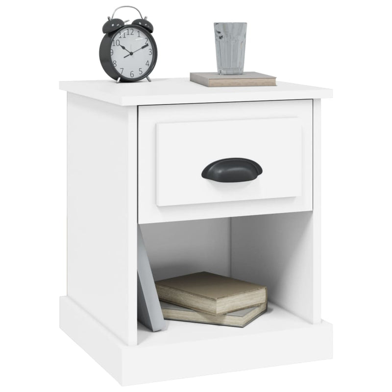 vidaXL Bedside Cabinet White 39x39x47.5 cm Engineered Wood