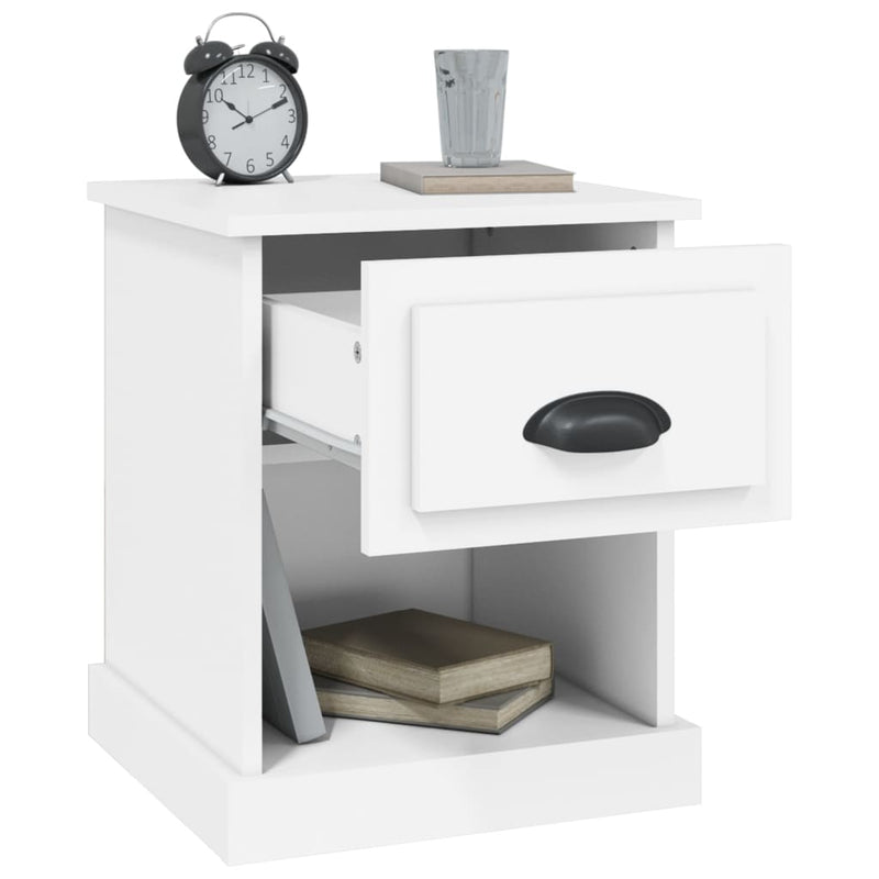 vidaXL Bedside Cabinet White 39x39x47.5 cm Engineered Wood