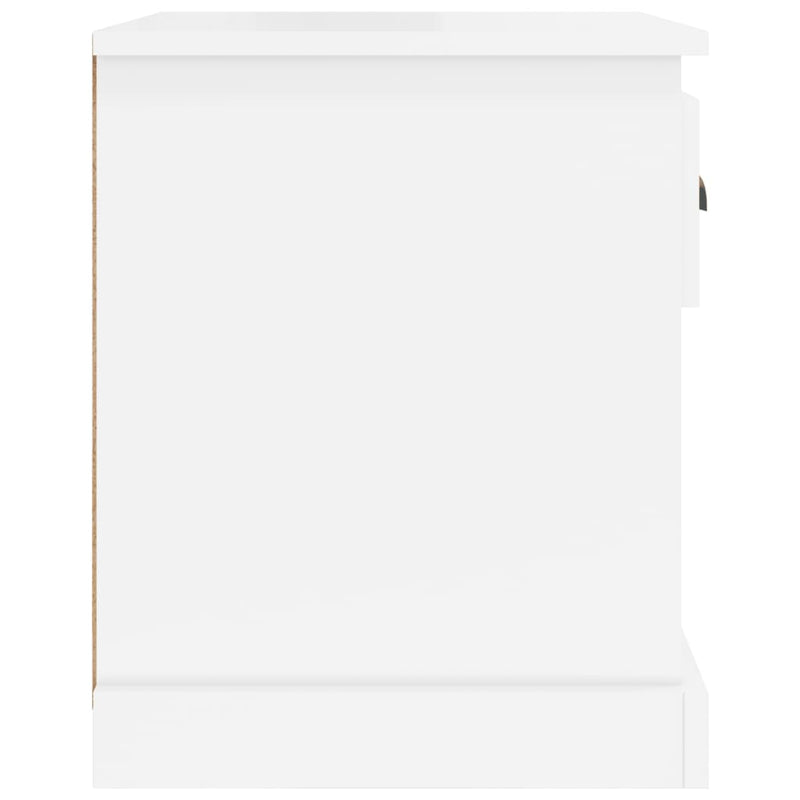 vidaXL Bedside Cabinet High Gloss White 39x39x47.5 cm Engineered Wood