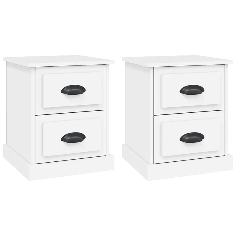 Bedside Cabinets 2 pcs White 39x39x47.5 cm Engineered Wood