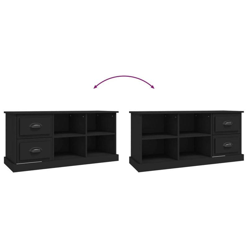 vidaXL TV Cabinet Black 102x35.5x47.5 cm Engineered Wood