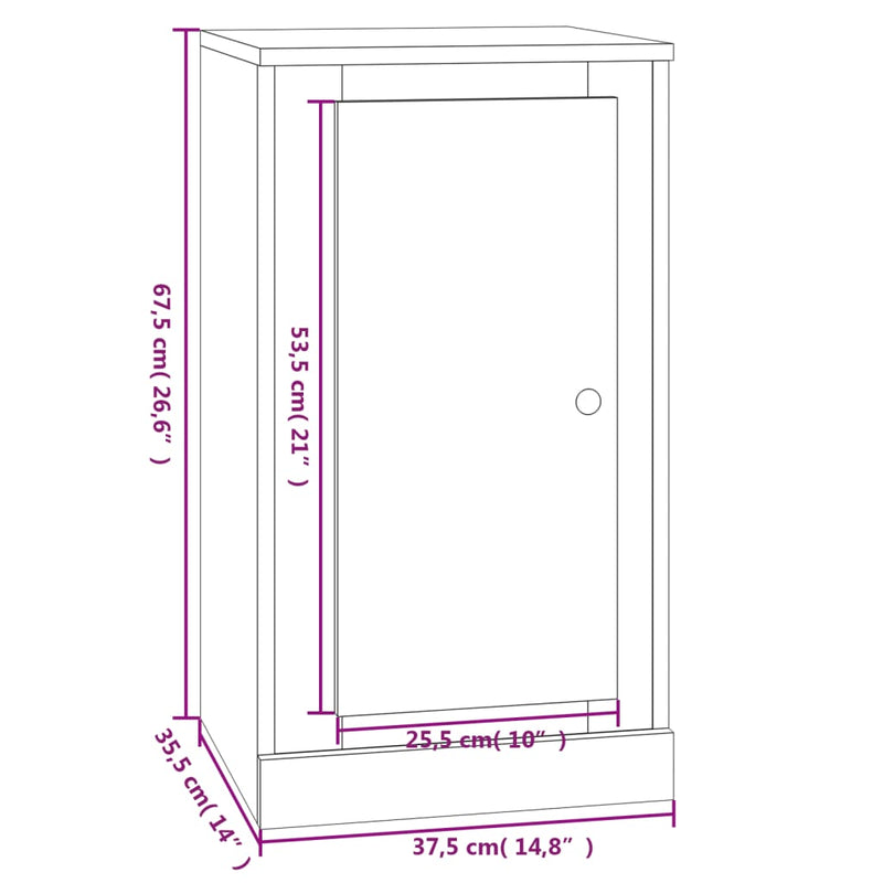 vidaXL Sideboards 2 pcs High Gloss White 37.5x35.5x67.5 cm Engineered Wood