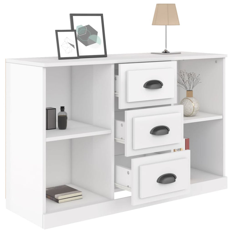 vidaXL Sideboard High Gloss White 104.5x35.5x67.5 cm Engineered Wood