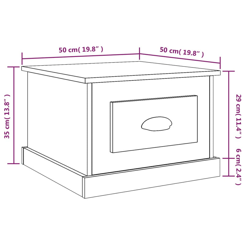 vidaXL Coffee Table White 50x50x35 cm Engineered Wood