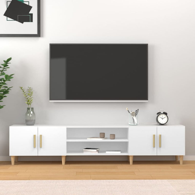 vidaXL TV Cabinet White 180x31.5x40 cm Engineered Wood