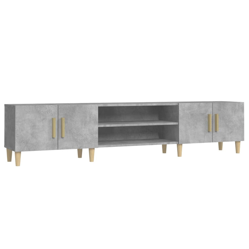 vidaXL TV Cabinet Concrete Grey 180x31.5x40 cm Engineered Wood