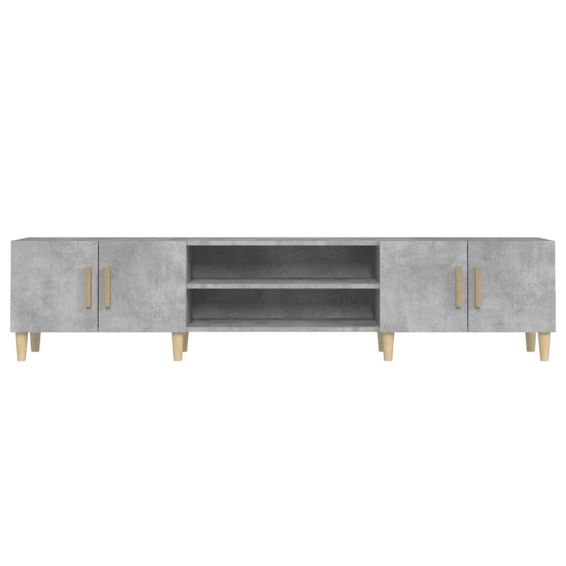 vidaXL TV Cabinet Concrete Grey 180x31.5x40 cm Engineered Wood