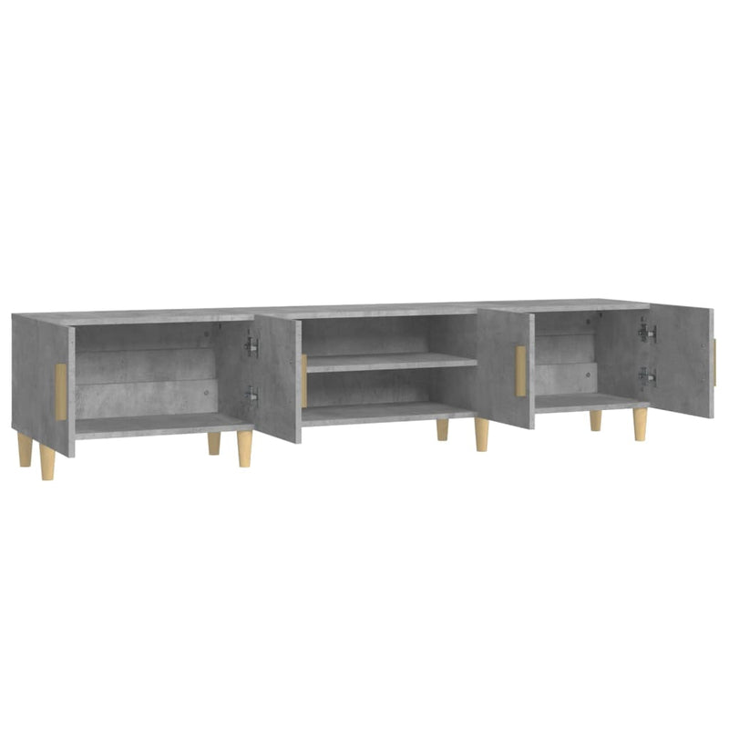 vidaXL TV Cabinet Concrete Grey 180x31.5x40 cm Engineered Wood
