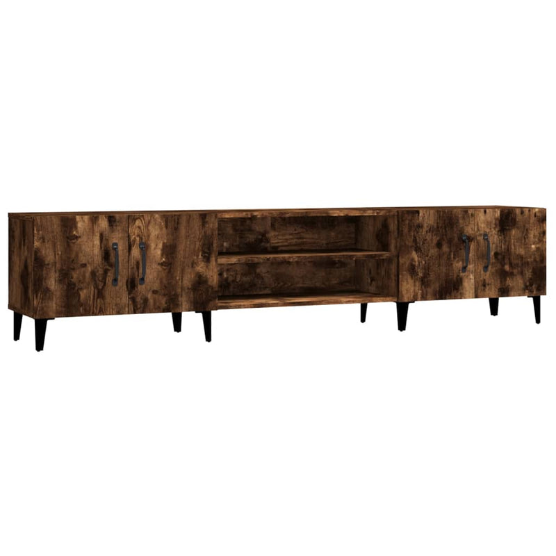 vidaXL TV Cabinet Smoked Oak 180x31.5x40 cm Engineered Wood