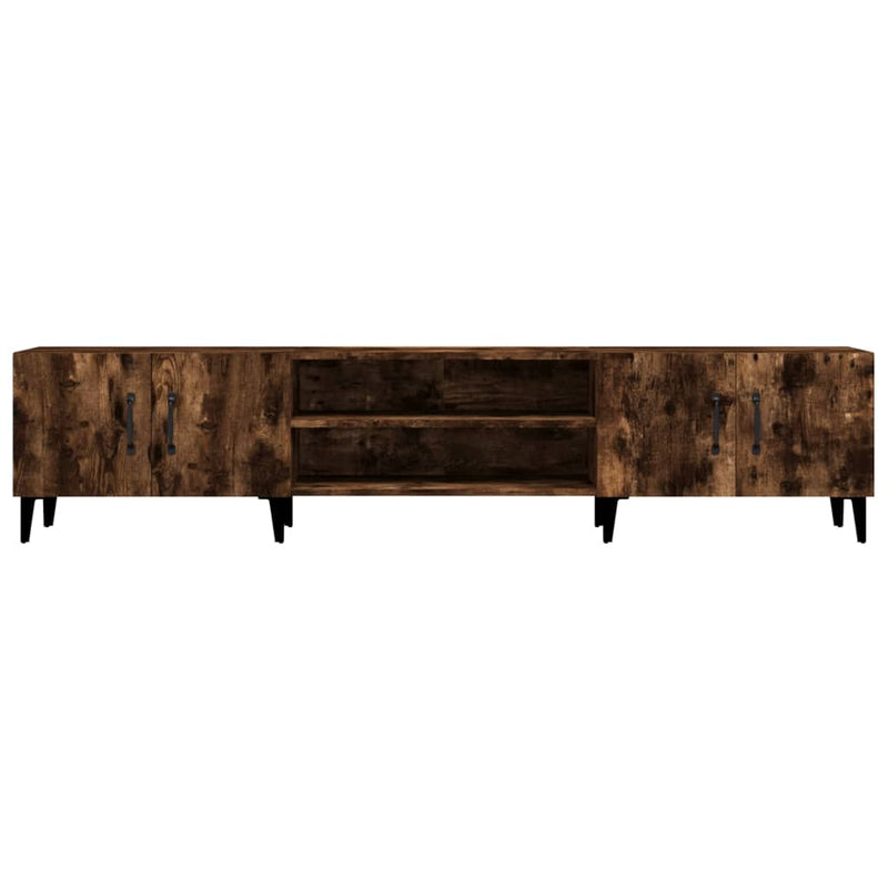 vidaXL TV Cabinet Smoked Oak 180x31.5x40 cm Engineered Wood