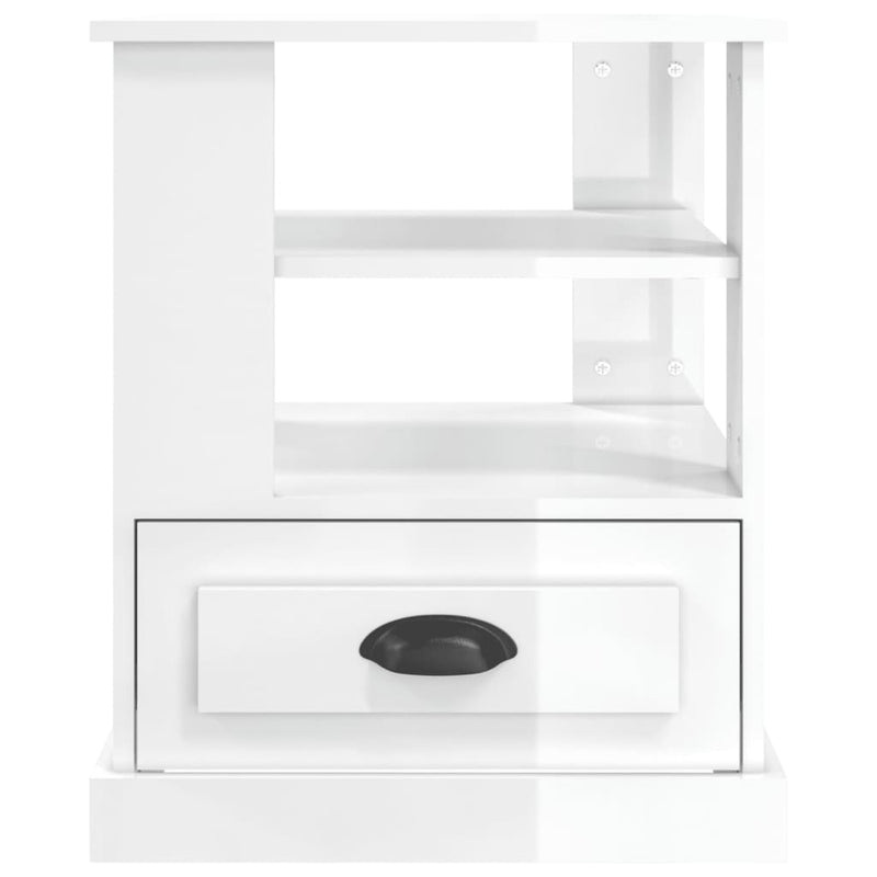 vidaXL Side Table High Gloss White 50x50x60 cm Engineered Wood
