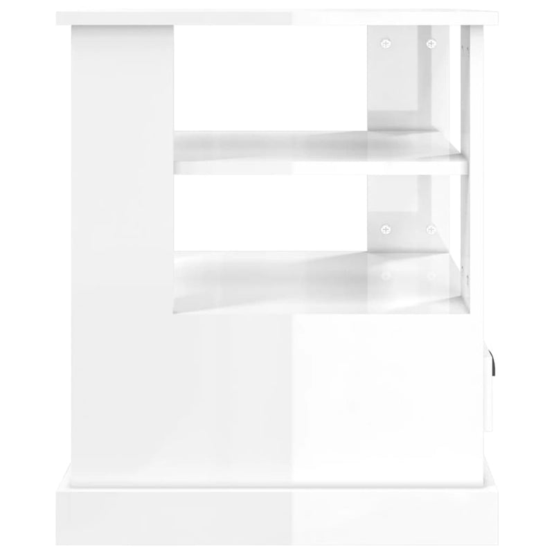 vidaXL Side Table High Gloss White 50x50x60 cm Engineered Wood