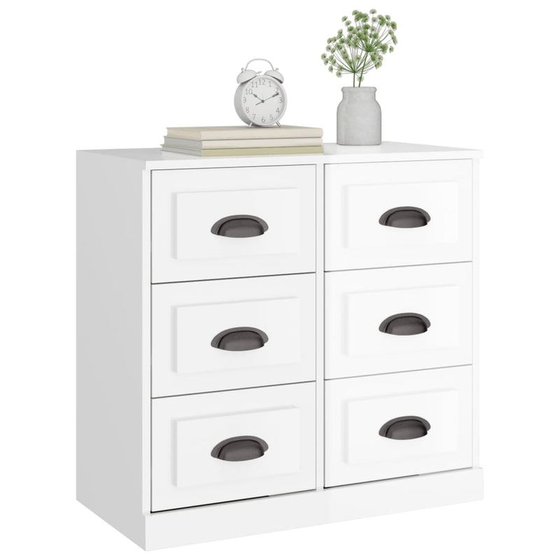 vidaXL Sideboard High Gloss White 70x35.5x67.5 cm Engineered Wood