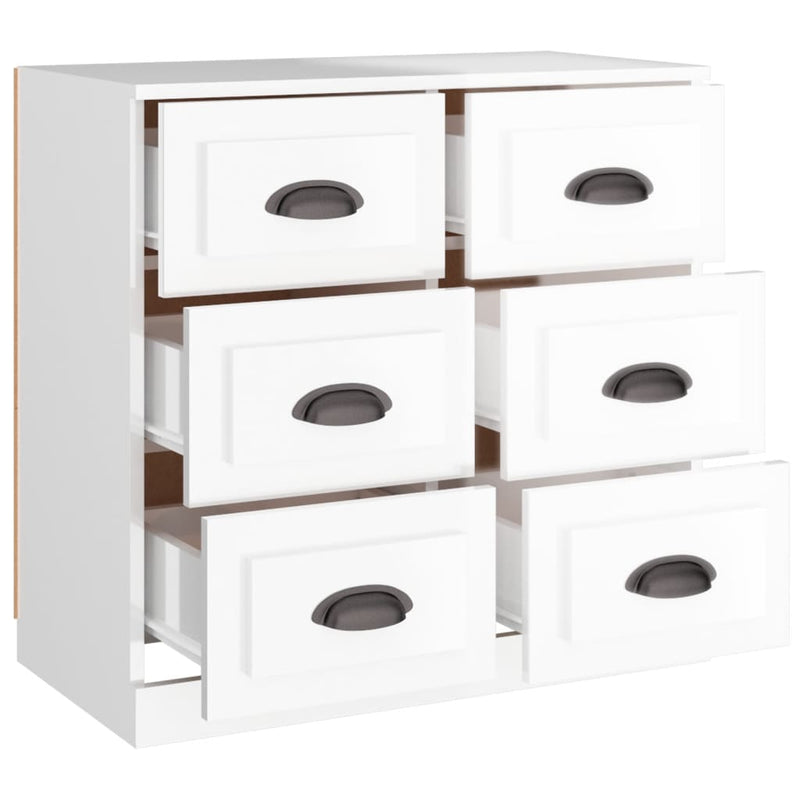 vidaXL Sideboard High Gloss White 70x35.5x67.5 cm Engineered Wood