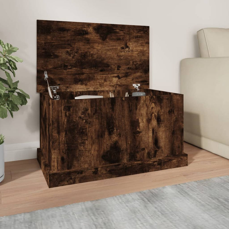 vidaXL Storage Box Smoked Oak 70x40x38 cm Engineered Wood