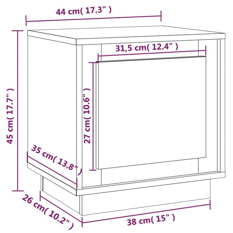 vidaXL Bedside Cabinets 2 pcs Sonoma Oak 44x35x45 cm Engineered Wood