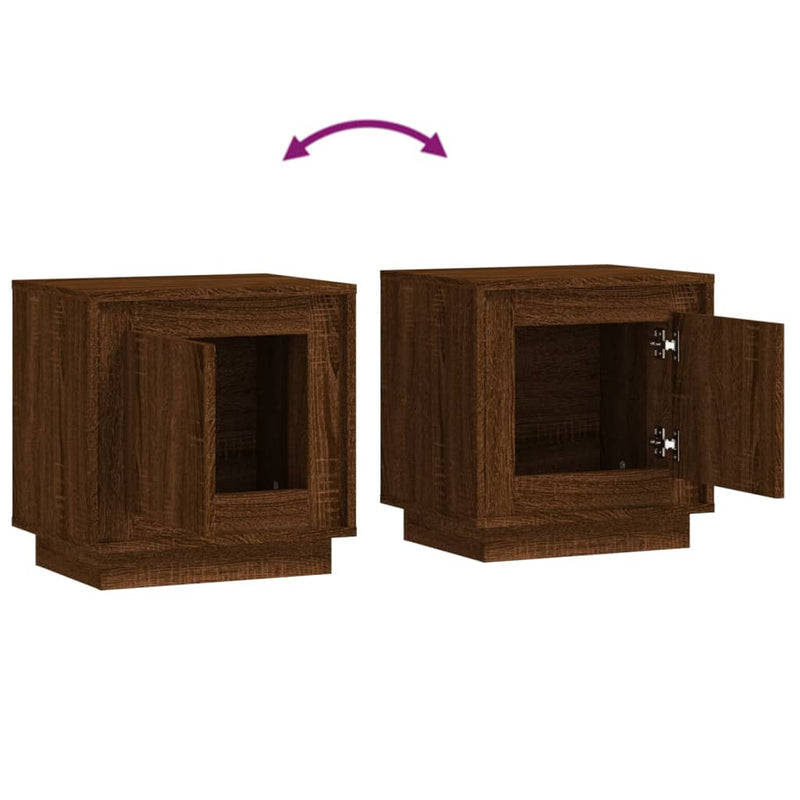 vidaXL Bedside Cabinets 2 pcs Brown Oak 44x35x45 cm Engineered Wood