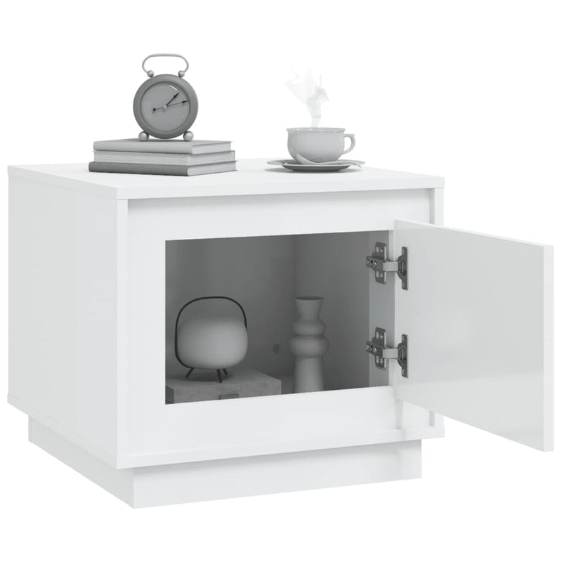 vidaXL Coffee Table High Gloss White 51x50x44 cm Engineered Wood