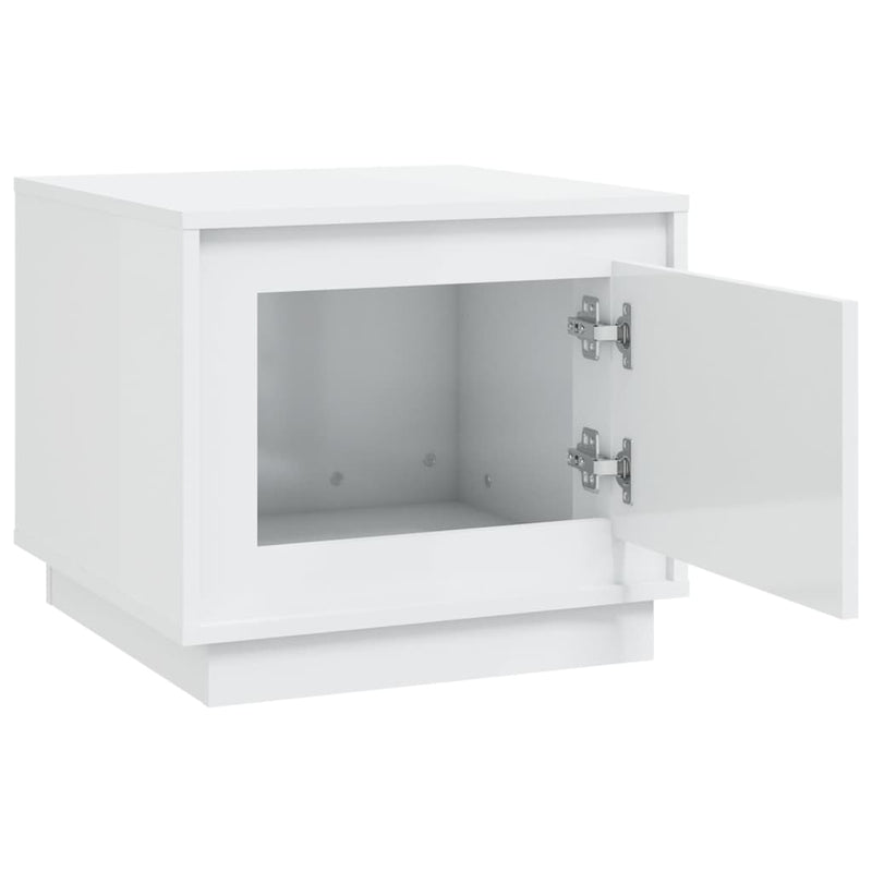 vidaXL Coffee Table High Gloss White 51x50x44 cm Engineered Wood