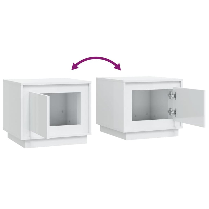 vidaXL Coffee Table High Gloss White 51x50x44 cm Engineered Wood