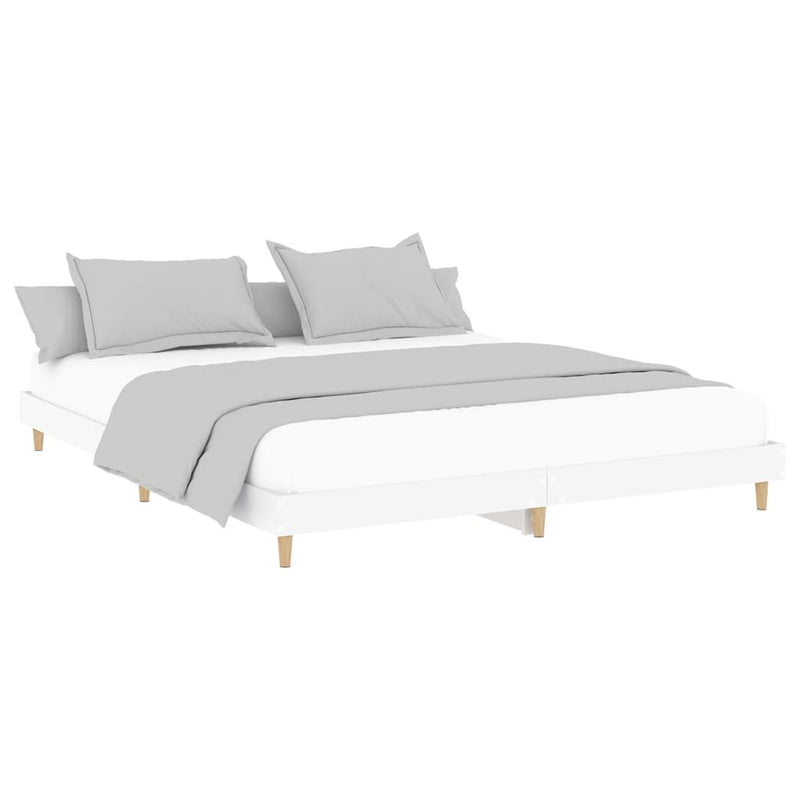 vidaXL Bed Frame without Mattress White 183x203 cm King Engineered Wood