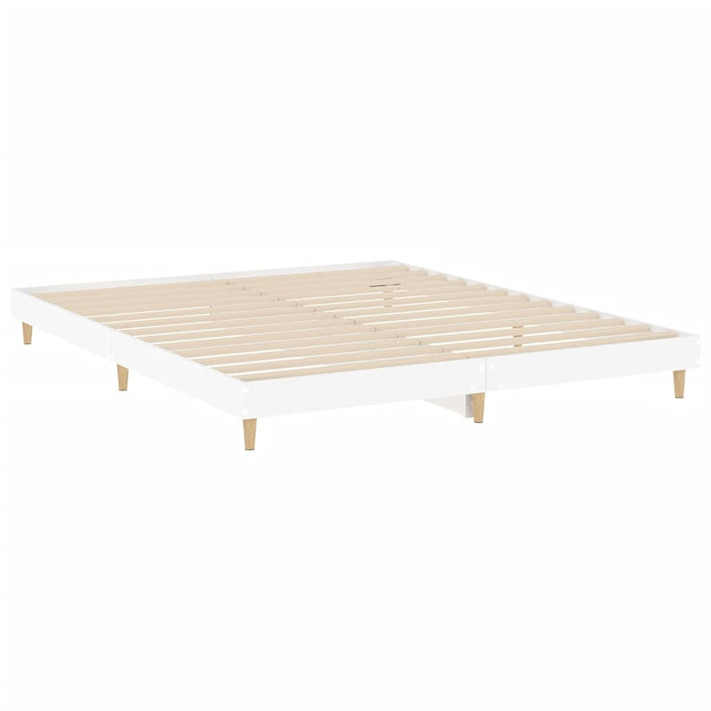 vidaXL Bed Frame without Mattress White 183x203 cm King Engineered Wood