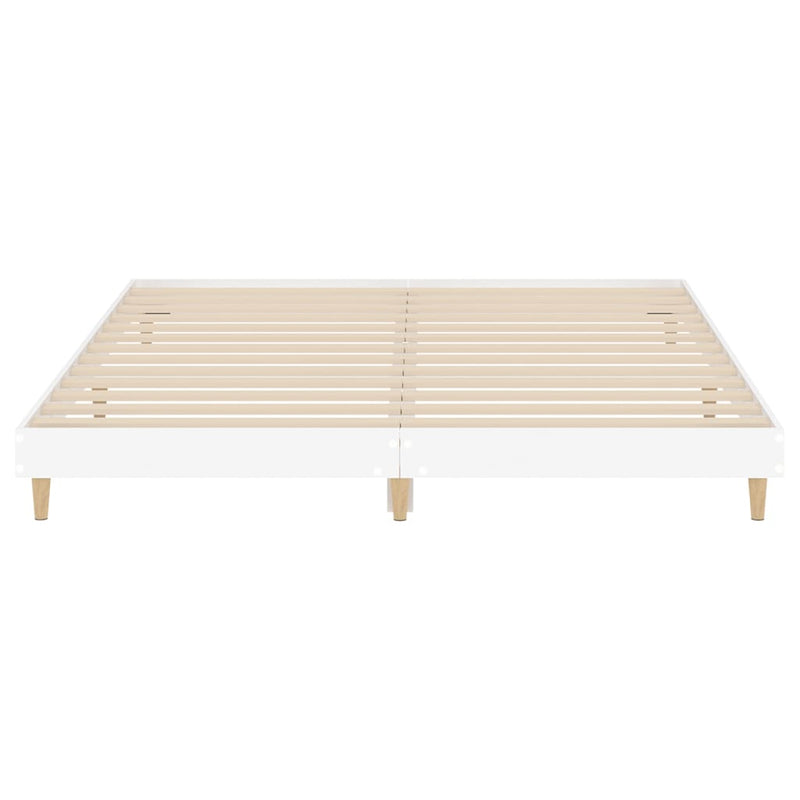vidaXL Bed Frame without Mattress White 183x203 cm King Engineered Wood