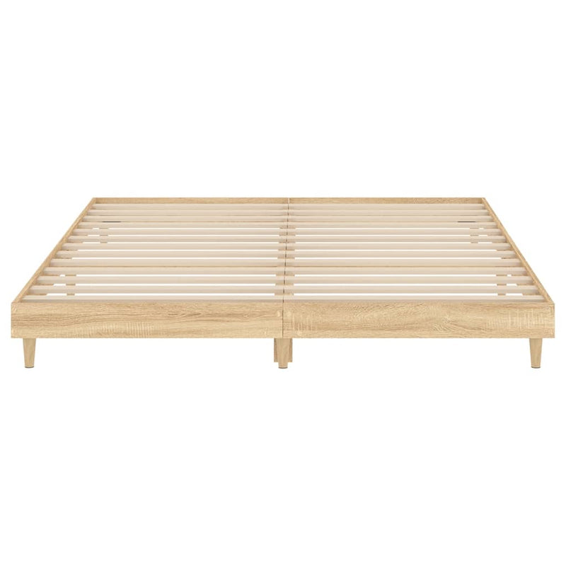 Bed Frame Sonoma Oak 153x203 cm Queen Size Engineered Wood