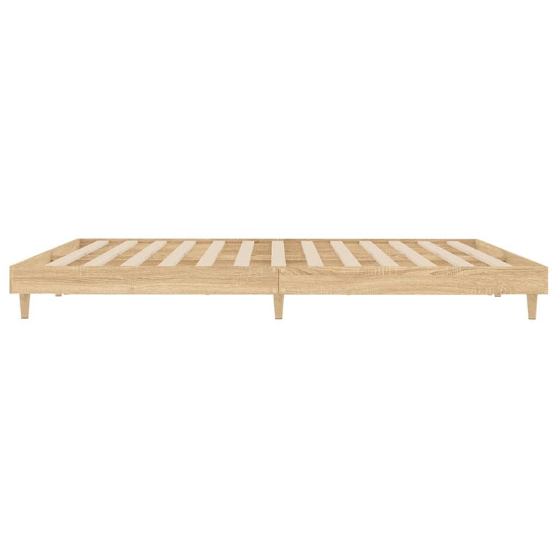 Bed Frame Sonoma Oak 153x203 cm Queen Size Engineered Wood