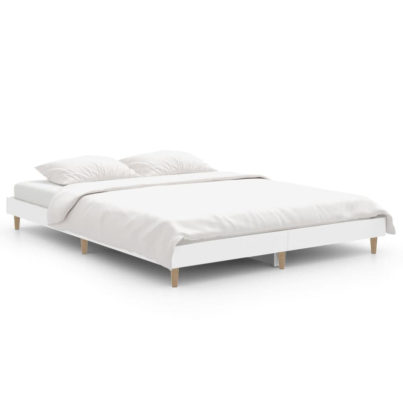 vidaXL Bed Frame without Mattress White 135x190 cm Engineered Wood