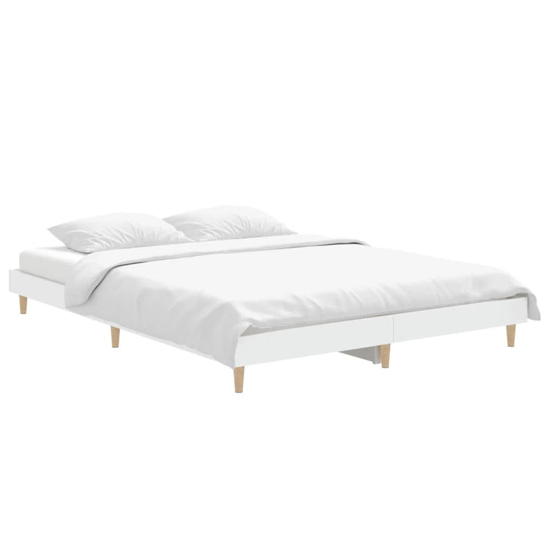 vidaXL Bed Frame without Mattress White 135x190 cm Engineered Wood