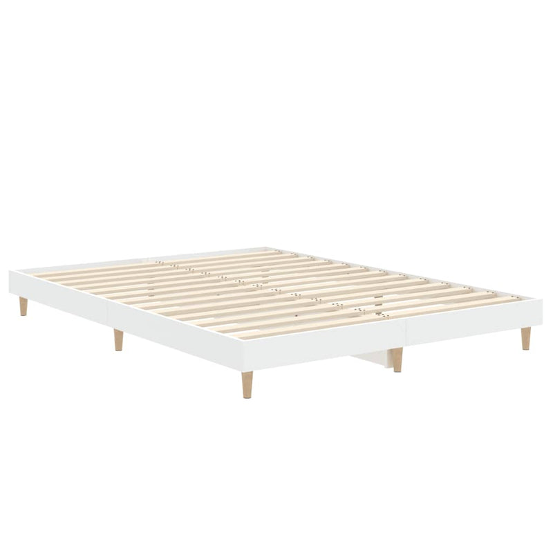 vidaXL Bed Frame without Mattress White 135x190 cm Engineered Wood