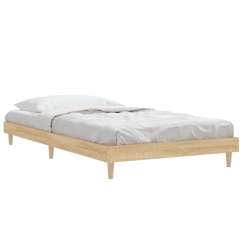 Bed Frame Sonoma Oak 92x187 cm Single Size Engineered Wood