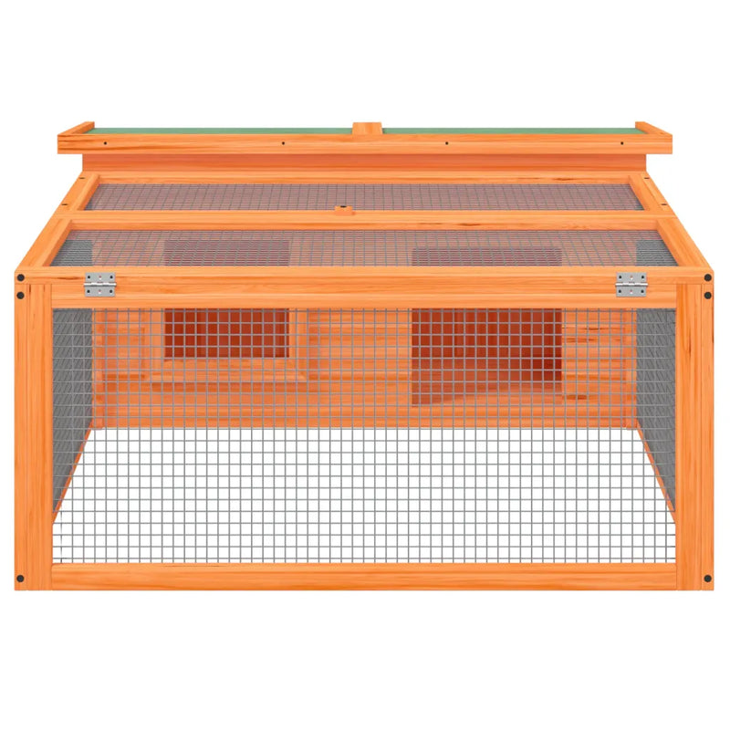 Rabbit Hutch Brown 117.5x97x47.5 cm Solid Wood Pine