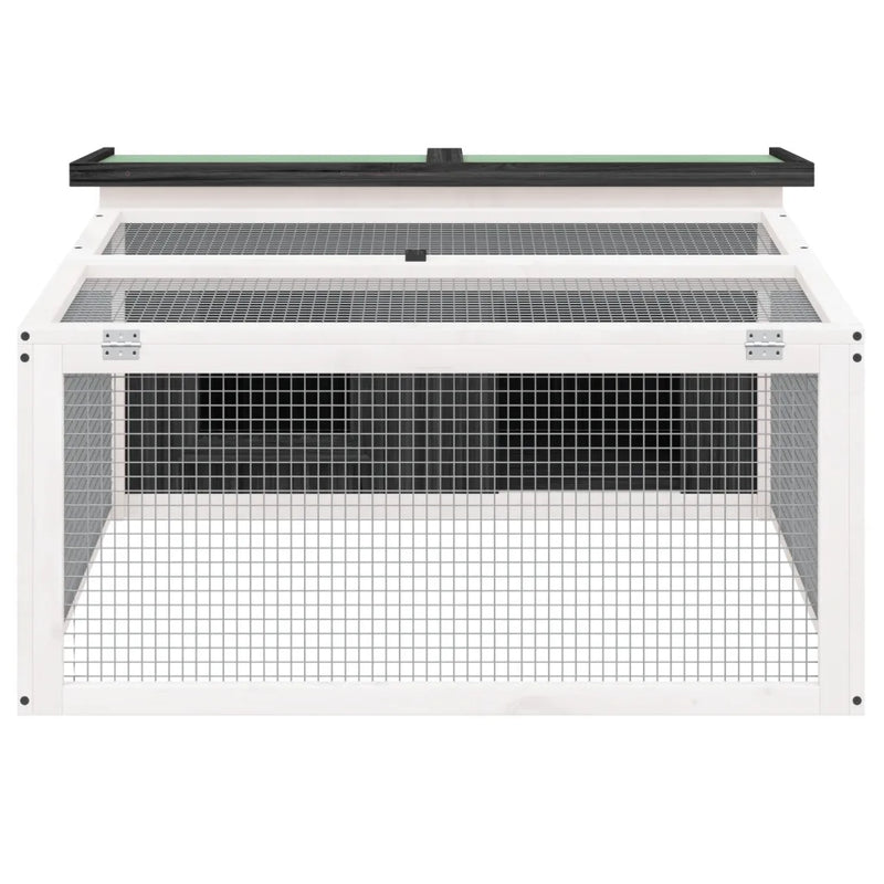 Rabbit Hutch Grey 117.5x97x47.5 cm Solid Wood Pine