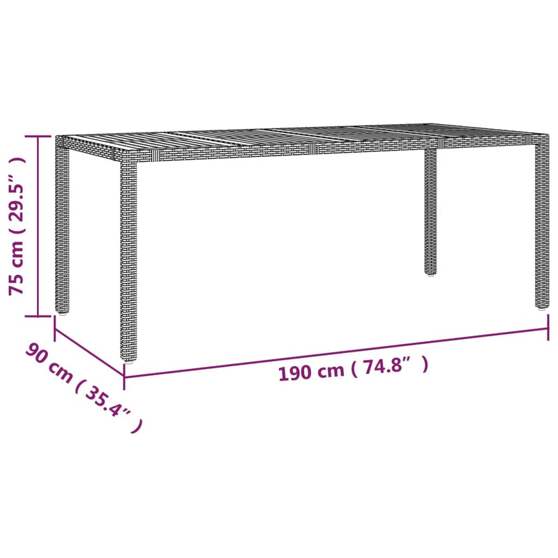 vidaXL 7 Piece Garden Dining Set with Cushions Grey Poly Rattan