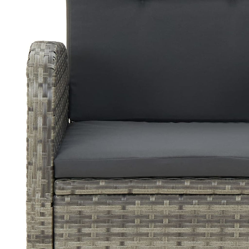 vidaXL 5 Piece Garden Dining Set with Cushions Grey Poly Rattan