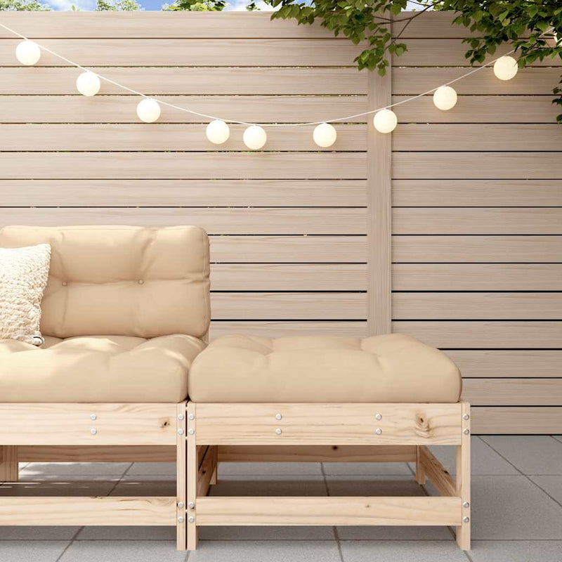 vidaXL Garden Footstool with Cushion Solid Wood Pine