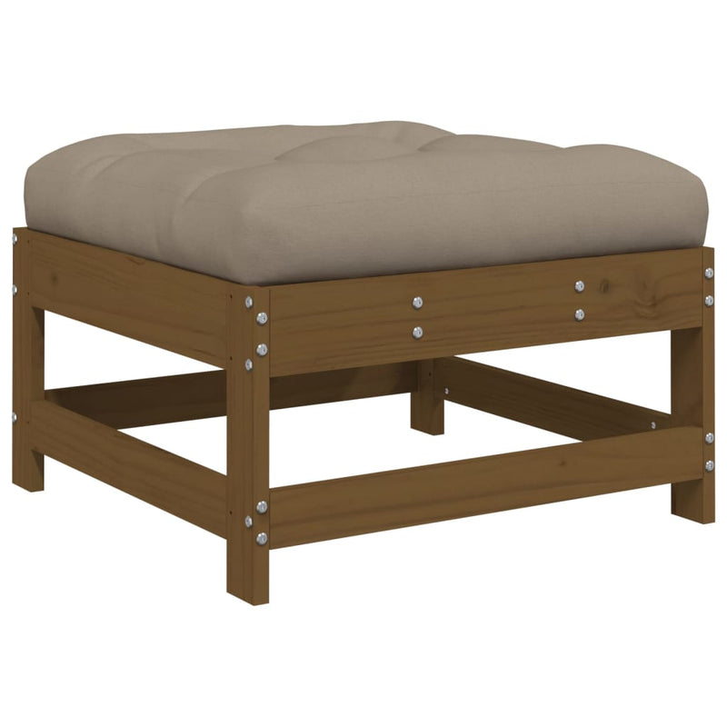 vidaXL 3 Piece Garden Lounge Set with Cushions Honey Brown Solid Wood