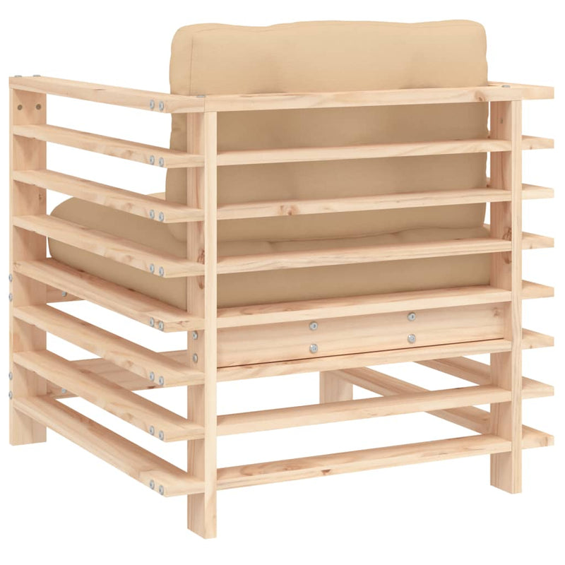 vidaXL Garden Chairs with Cushions 2 pcs Solid Wood Pine