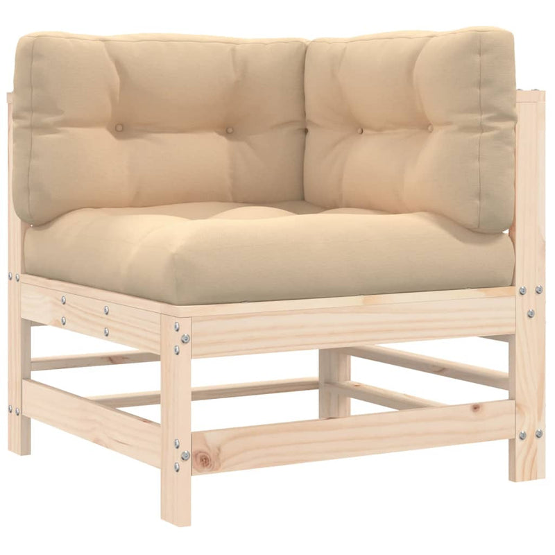 vidaXL Corner Sofas with Cushions 2 pcs Solid Wood Pine
