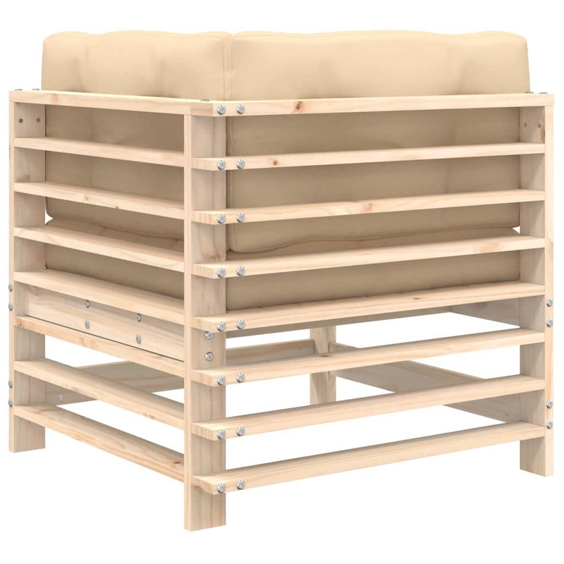 vidaXL Corner Sofas with Cushions 2 pcs Solid Wood Pine