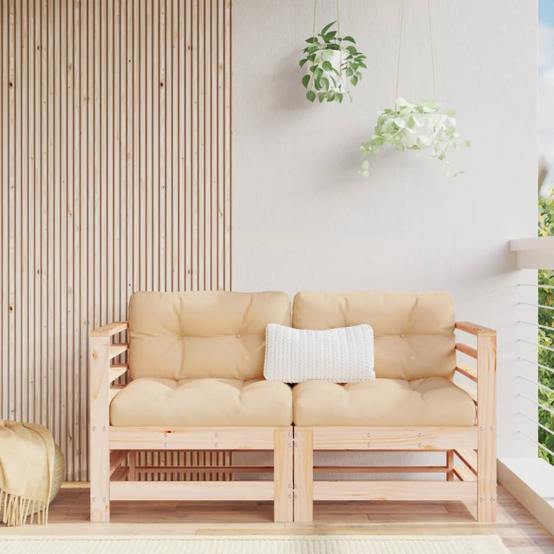 vidaXL Corner Sofas with Cushions 2 pcs Solid Wood Pine